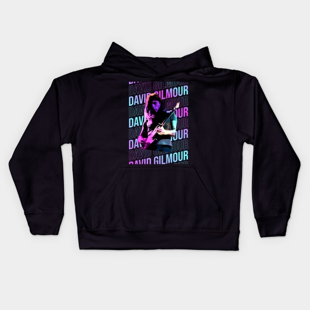 David gilmour Kids Hoodie by Aloenalone